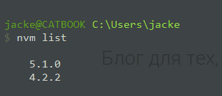 Список установленных версий Node.js