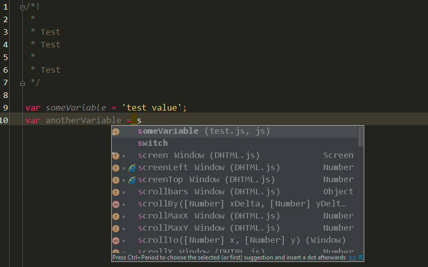 WebStorm - нормальное автодополнение JavaScript